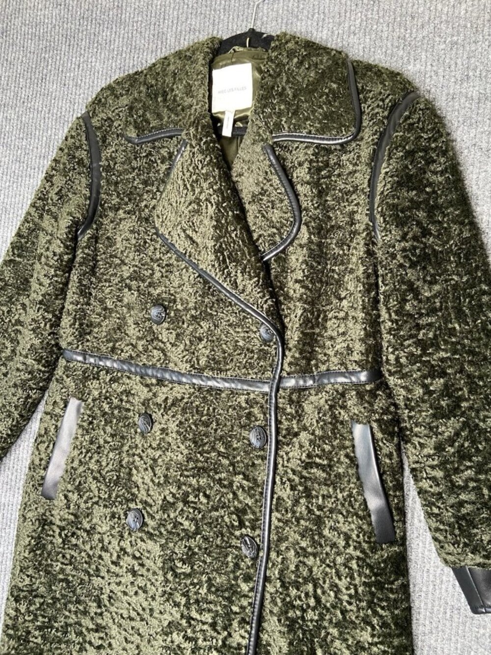 Avec Les Filles Tailored Sherpa Coat green jacket Anthropologie sz XS (Sold Out) - Picture 3 of 8